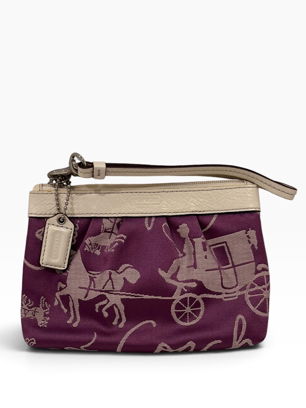 Coach Vintage Horse & Carriage Sateen Wristlet EUC